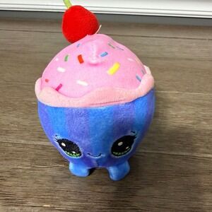 Top Trenz Cupcake Plush Blue Purple Stripes Pink Frosting Cherry Toy